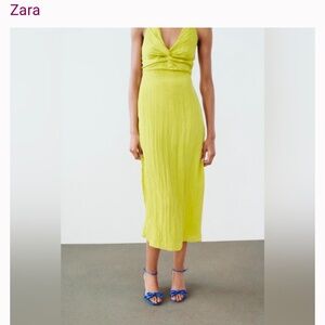 ZARA NWT $70 WRINKLE-EFFECT KNOT DRESS SIZE M
